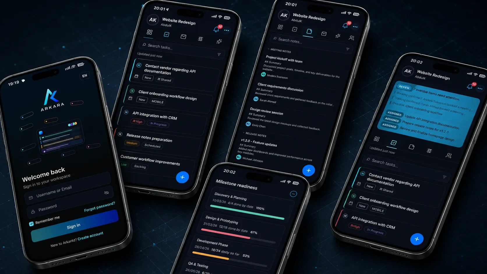Arkonkt mobile planning product view.
